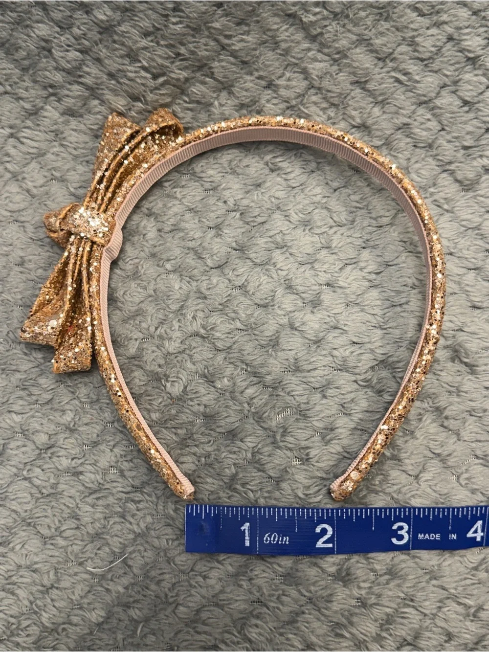 Glitter Rose Gold Bow Headband for Girls Hair Accessory Casual Formal unbranded
